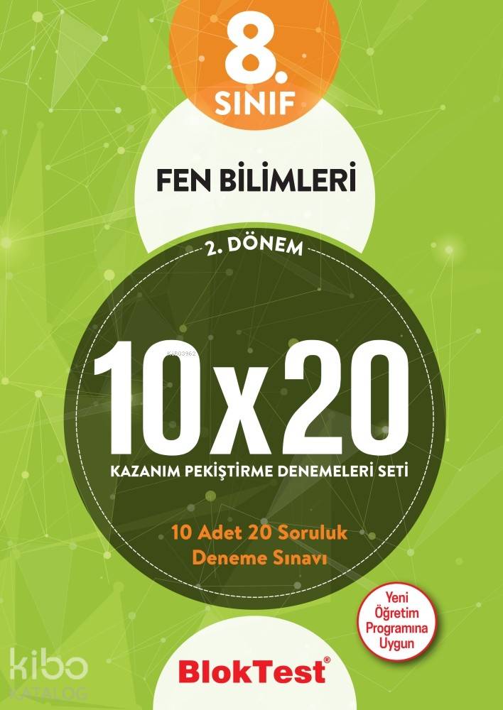 BlokTest Yayınları 8. Sınıf LGS 2. Dönem Fen Bilimleri 10x20 Kazanım Pekiştirme Denemeleri Seti BlokTest 