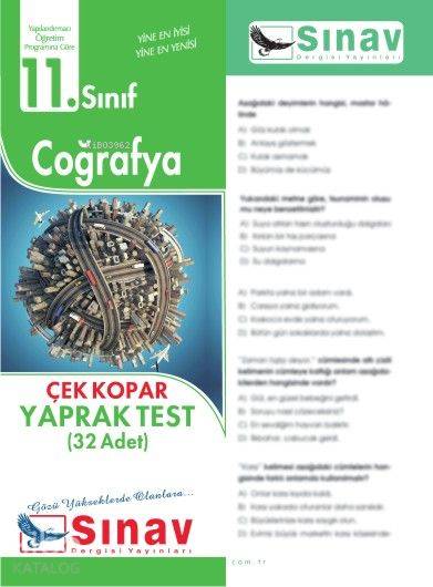 11 Sınıf Coğrafya Çek Kopar Yaprak Test (32 Adet) | Komisyon | Sınav Yayınları | 9786051232379 | 