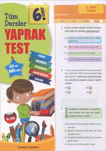 6. Sınıf Tüm Dersler Yaprak Test