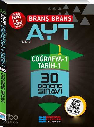 AYT Coğrafya 1 Tarih 1 Video Çözümlü 30 Deneme Sınavı Evrensel İletişim Yayınları