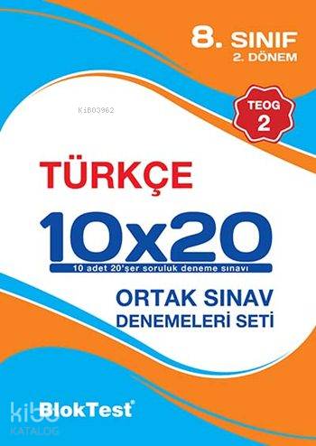 8. Sınıf 10x20 Türkçe Ortak Sınav Denemeleri Seti (2.Dönem - TEOG 2)