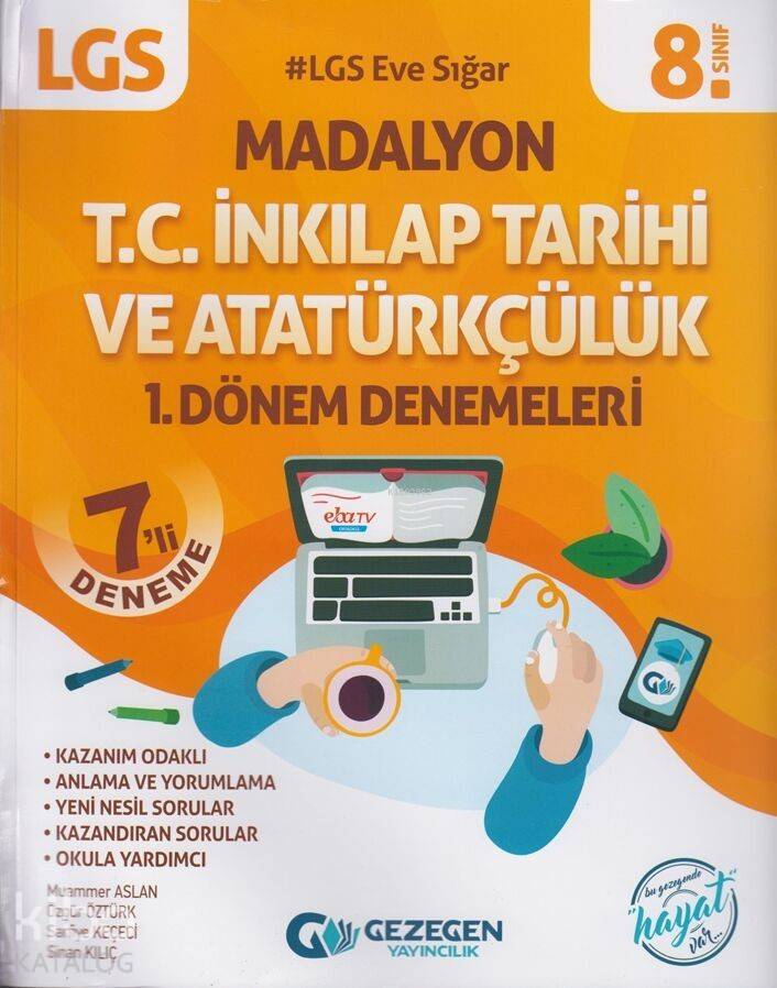 Gezegen Yayınları 8. Sınıf 1. Dönem LGS T.C. İnkılap Tarihi ve Atatürkçülük 7 li Madalyon Denemeleri Gezegen 
