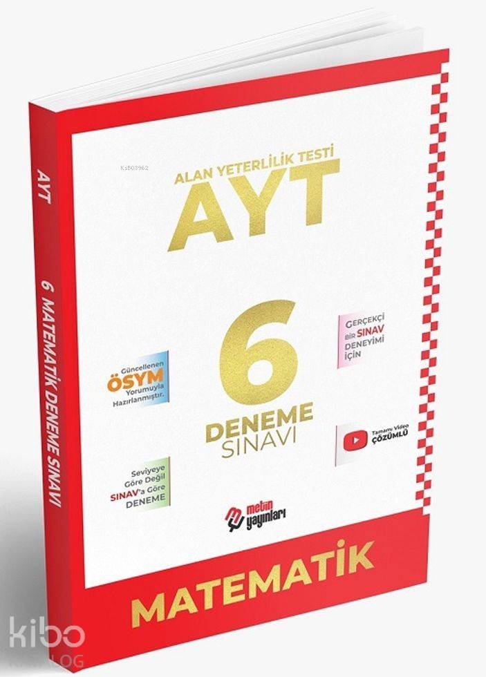 Metin Yayınları AYT Matematik 6 Deneme Sınavı Metin 
