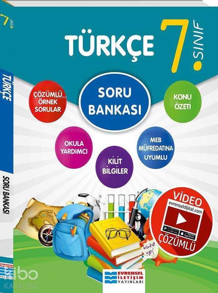 7. Sınıf Türkçe Video Çözümlü Soru Bankası Evrensel İletişim Yayınları
