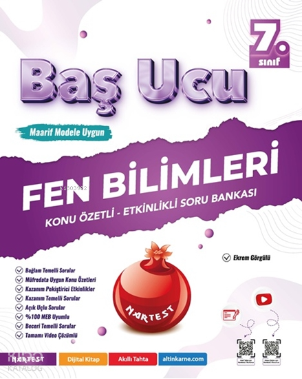 Nartest 7. Sınıf Fen Bilimleri Baş Ucu Kitabı Maarif Modeli