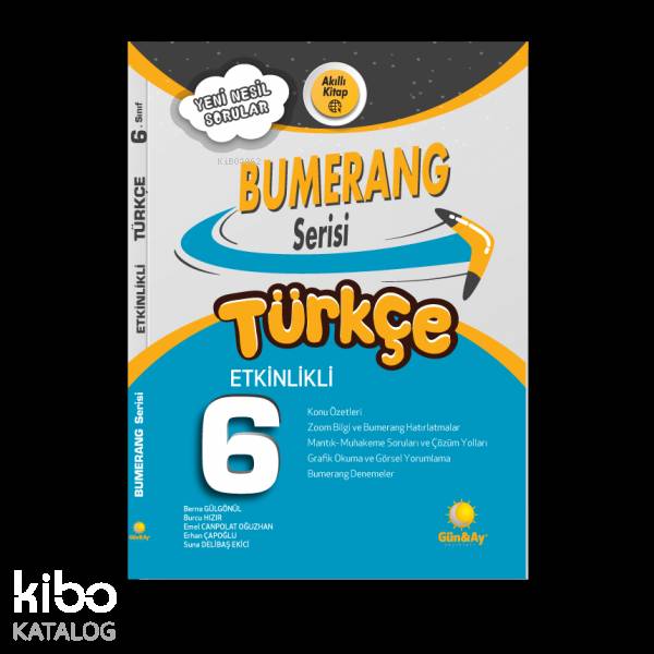 Günay Yayınları 6. Sınıf Türkçe Etkinlikli Bumerang Serisi Günay 