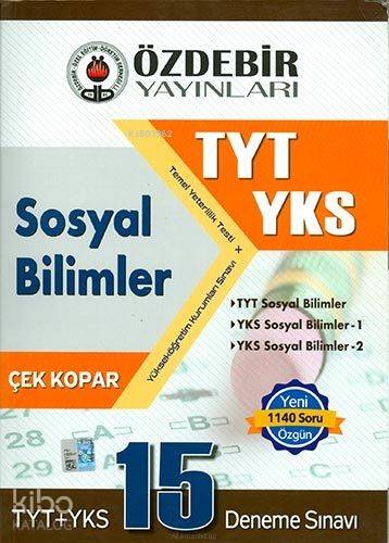 Özdebir Yayınları YKS TYT Sosyal Bilimler Çek Kopar 15 Deneme Sınavı Özdebir 