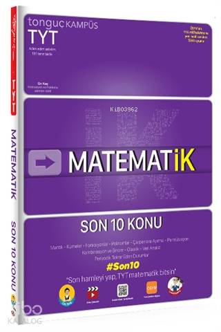 Tonguç Akademi TYT Matematik Son 10 Konu Soru Bankası