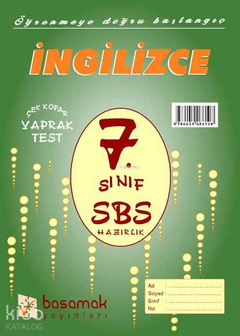 7. Sınıf İngilizce Yaprak Test Kitapçığı
