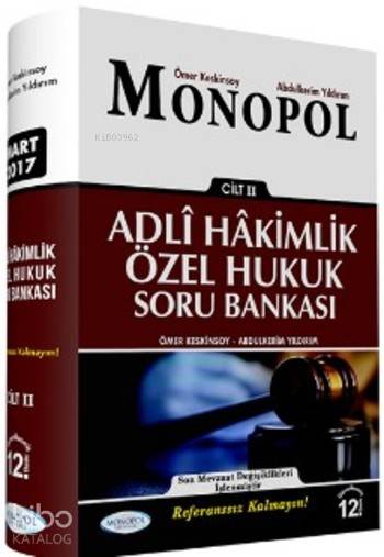 2017 Adli Hakimlik Özel Hukuk Çözümlü Soru Bankası
