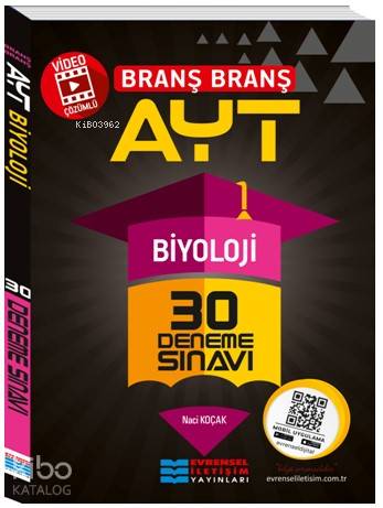 Video Çözümlü AYT Biyoloji 30 Deneme Sınavı