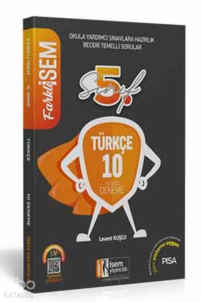İsem Yayınları 5. Sınıf Türkçe 10 Deneme Sınavı İsem 