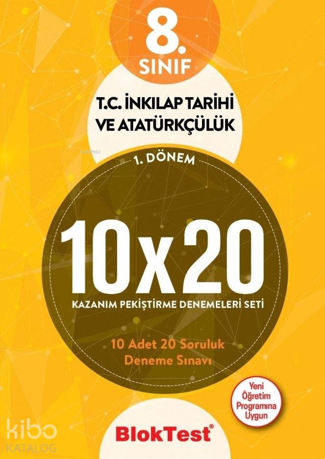 BlokTest Yayınları 8. Sınıf 1. Dönem LGS T.C. İnkılap Tarihi ve Atatürkçülük 10x20 Kazanım Pekiştirme Denemeleri Seti BlokTest 