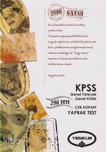 Yediiklim 2016 KPSS Genel Kültür-Genel Yetenek Çek Kopart Yaprak Test