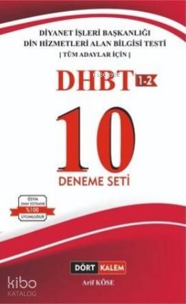  Dhbt 10lu Deneme Seti | Arif Köse | Dört Kalem Yayınları | 9786056882807 | 