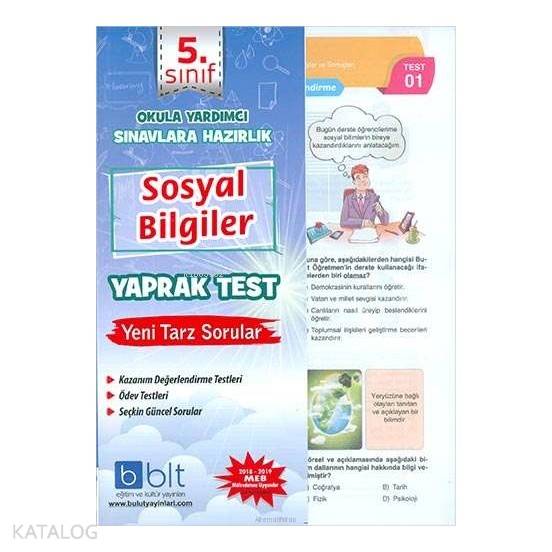 5. Sınıf sosyal Bilgiler Yaprak Test Okula Yardımcı ve Sınavlara Hazırlık