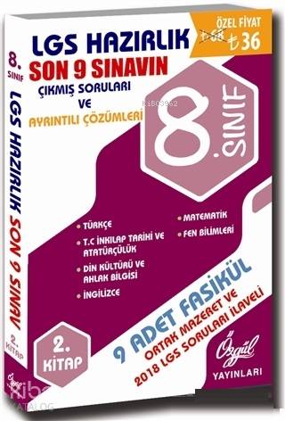 Özgül Yayınları 8. Sınıf LGS Son 9 Yılın Çıkmış Soruları ve Ayrıntılı Çözümleri 2. Kitap Özgül 