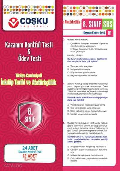 8. Sınıf T.C. İnkılâp Tarihi ve Atatürkçülük Testleri; 24 Adet KKT & 12 Adet ÖT