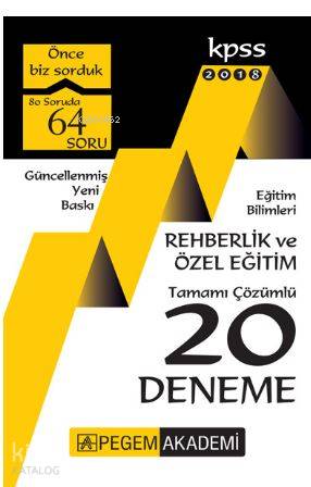 2018 KPSS Eğitim Bilimleri Rehberlik ve Özel Eğitim Tamamı Çözümlü 20 Deneme