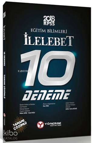 2018 KPSS İlelebet Eğitim Bilimleri Tamamı Çözümlü 10 Deneme