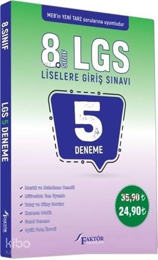  8 Sınıf LGS 5 Deneme | 8 Sınıf LGS 5 Deneme | Kolektif | Faktör Yayıncılık | 9786054874088 