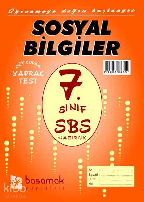 7. Sınıf Sosyal Bilgiler Yaprak Test Kitapçığı