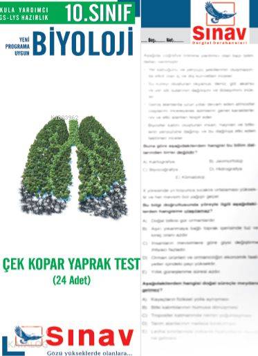  10 Sınıf Biyoloji Çek Kopar Yaprak Test (24 Adet) | 10 Sınıf Biyoloji Çek Kopar Yaprak Test (24 Adet) | Kolektif | Sınav Yayınları | 9786051232492 
