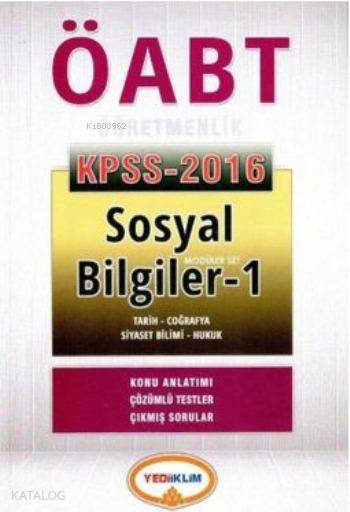Kpss 2016 Öabt Sosyal Bilgiler Öğretmenlik Konu Anlatımlı; Modüler Set 2016