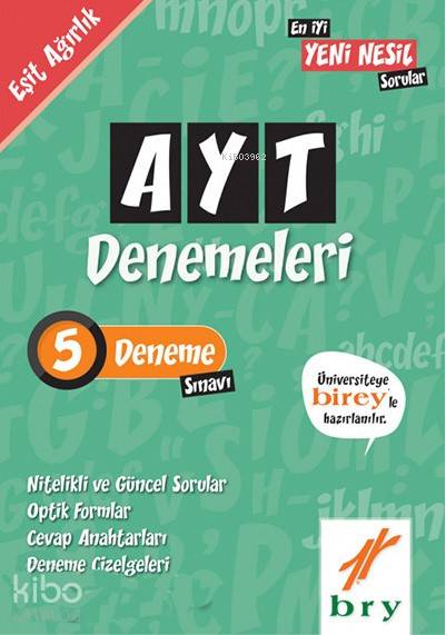 Birey Yayınları AYT Eşit Ağırlık Denemeleri Birey Eğitim 