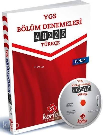 YGS Bölüm Denemeleri Türkçe; 40x25 Çözüm DVD'li