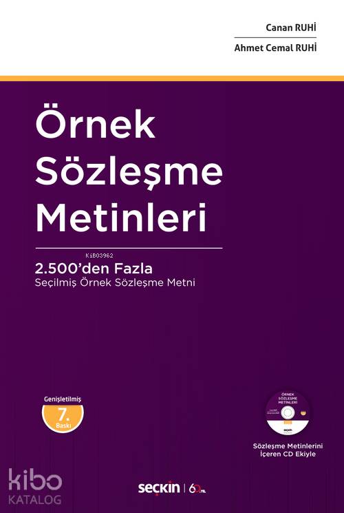  Örnek Sözleşme Metinleri | Örnek Sözleşme Metinleri | Canan RuhiAhmet Cemal Ruhi | Seçkin Yayıncılık | 9789750257568 