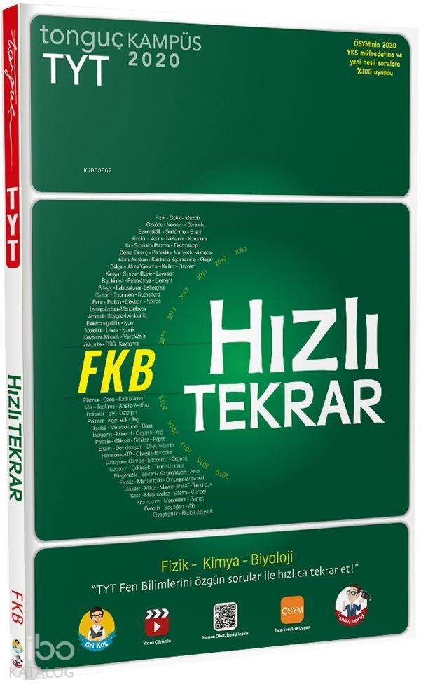 Tonguç TYT Fizik Kimya Biyoloji Hızlı Tekrar