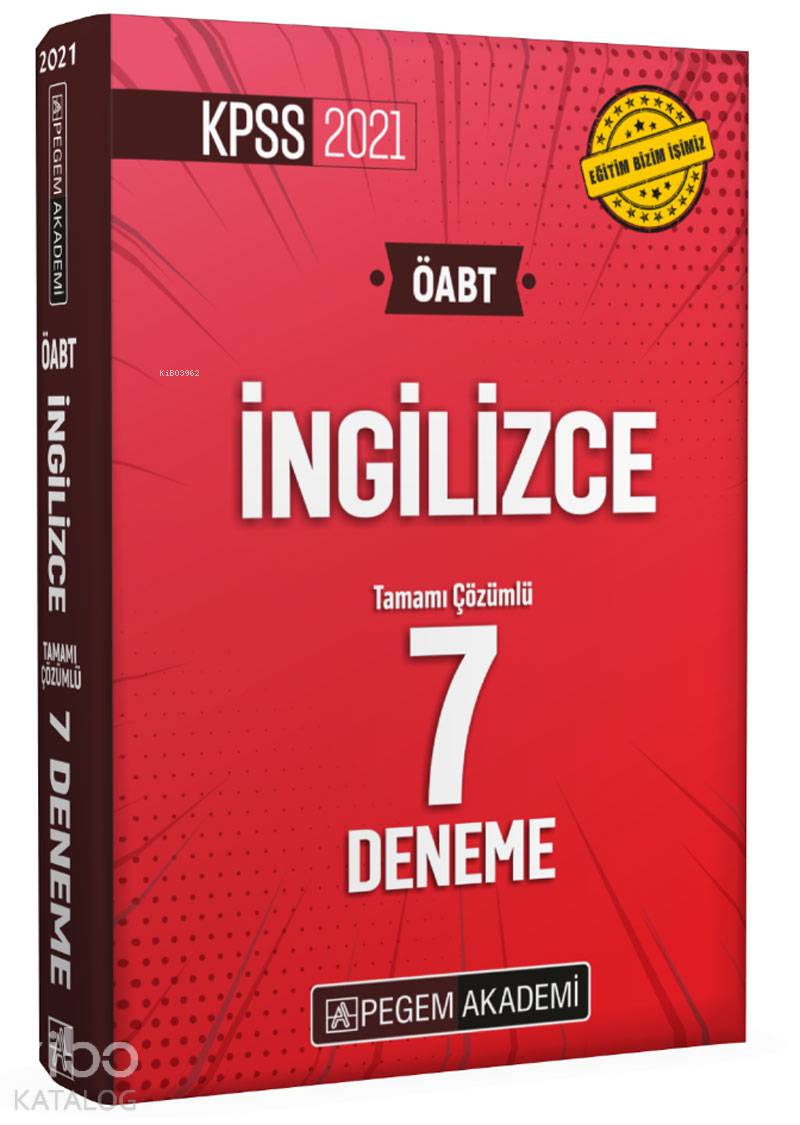 2021 KPSS ÖABT İngilizce Tamamı Çözümlü 7 Deneme
