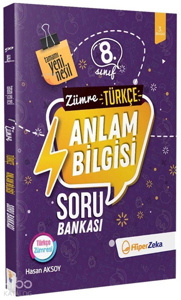Hiper Zeka Yayınları 8. Sınıf LGS Türkçe Anlam Bilgisi Yeni Nesil Soru Bankası Zümre  Hiper Zeka 