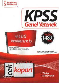 KPSS Genel Yetenek; Çek Kopar Yaprak Test Toplam 1489 Soru