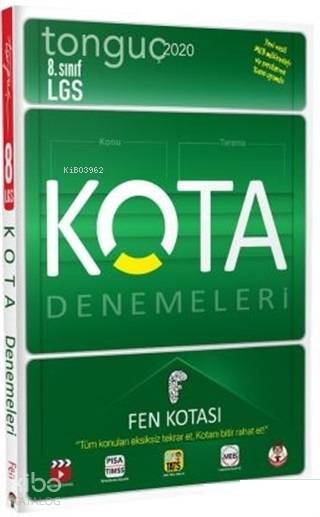Tonguç Yayınları 8. Sınıf LGS KOTA Konu Taramaları Fen Bilimleri Kotası Tonguç 