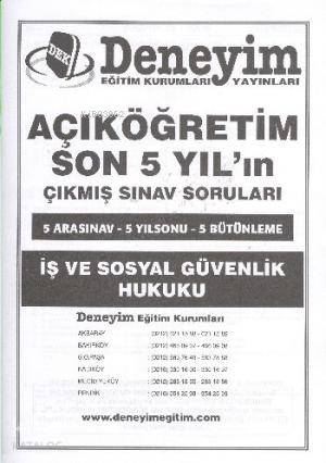 AÖF 2. Sınıf| İş ve Sosyal Güvenlik Hukuku; Çıkmış Sınav Soruları