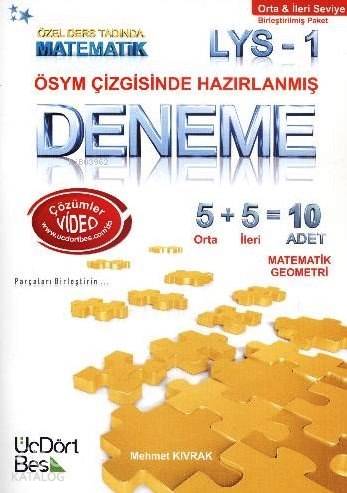  LYS 1 Matematik Geometri Orta İleri Seviye 10 Deneme ÖSYM Çizgisinde Hazırlanmış | Mehmet Kıvrak | Üç Dört Beş Yayıncılık | 9786058445925 | 