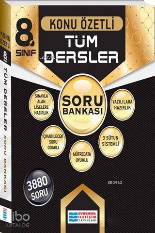  8 Sınıf Konu Özetli Tüm Dersler Soru Bankası | 8 Sınıf Konu Özetli Tüm Dersler Soru Bankası | Kolektif | Evrensel İletişim Yayınları (Hazırlık) | 9786052110850 