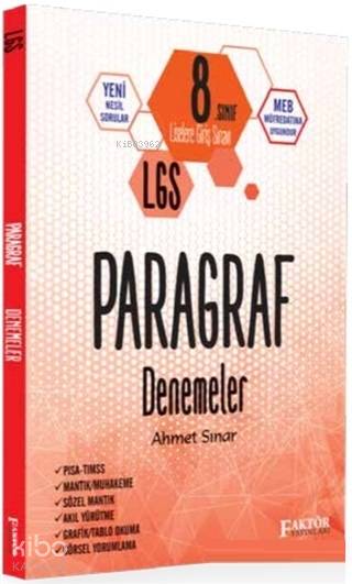  LGS 8 Sınıf Paragraf Denemeler | LGS 8 Sınıf Paragraf Denemeler | Ahmet Sınar | Faktör Yayıncılık | 9786054874118 