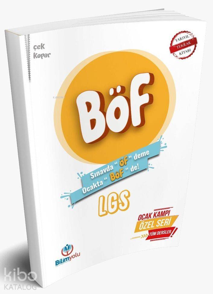 Bilimyolu Yayınları 8. Sınıf 1. Dönem LGS BÖF Yarıyıl Tatil Kitabı Bilimyolu 