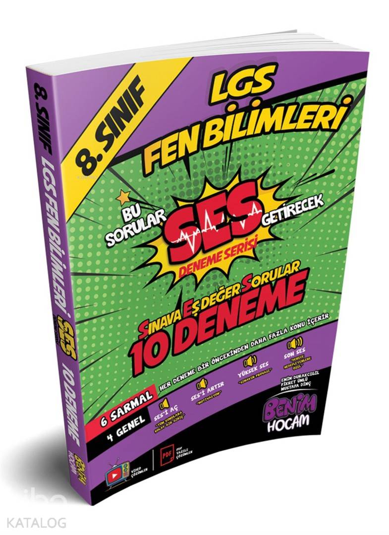 Benim Hocam Yayınları 8. Sınıf LGS SES Getirecek Fen Bilimleri 10 Deneme Benim Hocam 