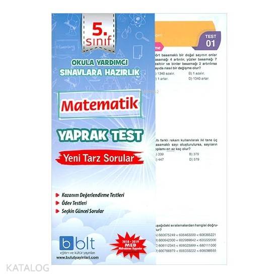  5 Sınıf Matematik Yaprak Test | 5 Sınıf Matematik Yaprak Test | Kolektif | Bulut Eğitim ve Kültür Yayınları | 9786057930118 
