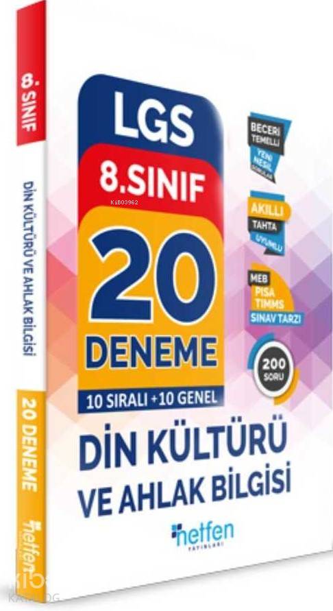 Netfen Yayınları 8. Sınıf LGS Din Kültürü ve Ahlak Bilgisi 20 Deneme Netfen 