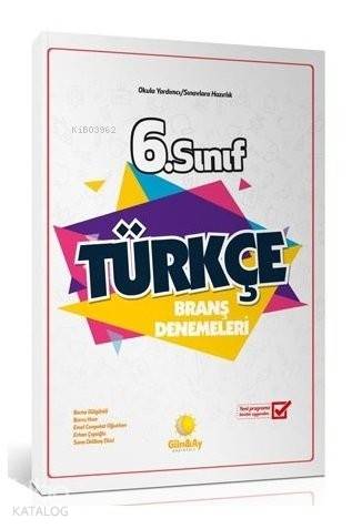 Günay Yayınları 6. Sınıf Türkçe Branş Denemeleri Günay 