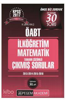 2017 KPSS ÖABT İlköğretim Matematik Tamamı Çözümlü Çıkmış Sorular