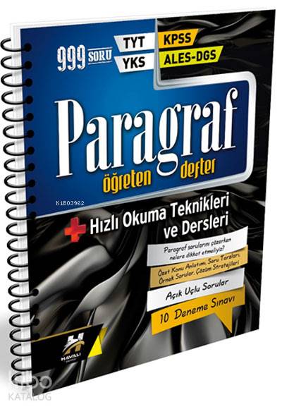 2018 Tüm Sınavlara Yönelik Paragraf Öğreten Defter; Hızlı Okuma Teknikleri ve Dersleri