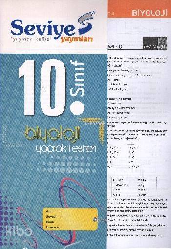 10. Sınıf Biyoloji Yaprak Test; Sayısal