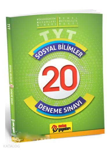 Metin Yayınları TYT Sosyal Bilimler 20 Deneme Sınavı Metin 