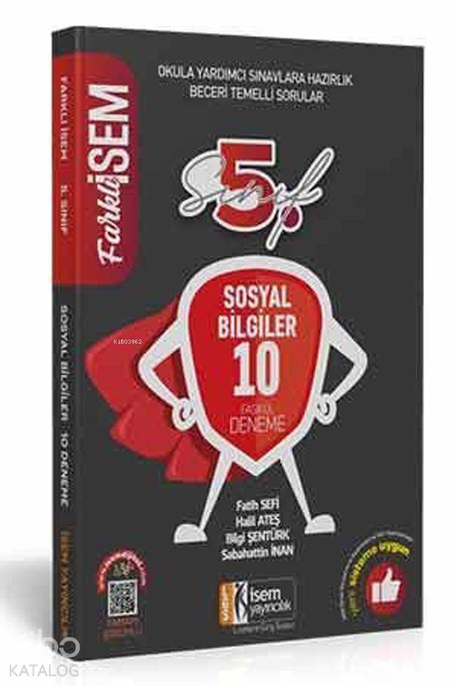 İsem Yayınları 5. Sınıf Farklı İsem Sosyal Bilgiler 10 Fasikül Deneme Çözümlü  İsem Yayın
